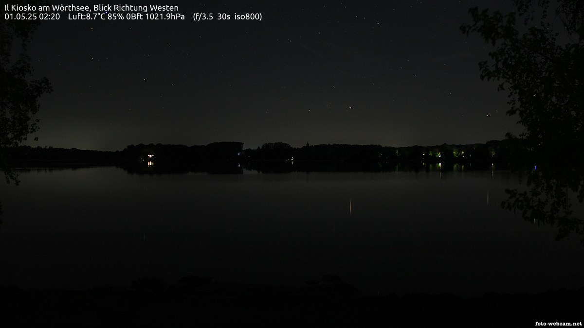 Webcam am Wörthsee in Steinebach  am Il Kiosko mit Blickrichtung Westen zum Strandbad Rossschwämme zwischen Bachern und Walchstadt